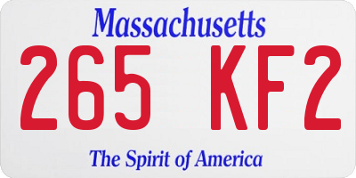 MA license plate 265KF2