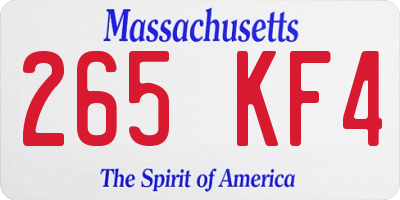 MA license plate 265KF4