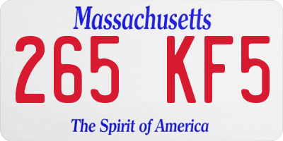 MA license plate 265KF5