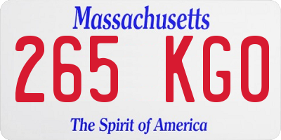 MA license plate 265KG0