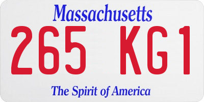 MA license plate 265KG1