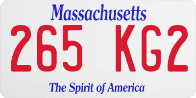 MA license plate 265KG2