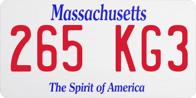 MA license plate 265KG3