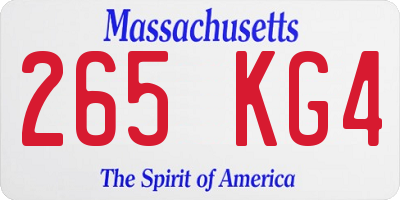 MA license plate 265KG4
