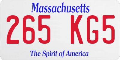 MA license plate 265KG5