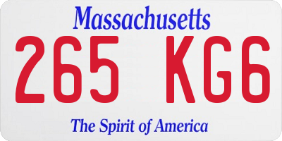 MA license plate 265KG6