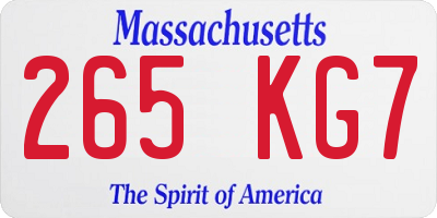 MA license plate 265KG7