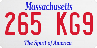 MA license plate 265KG9