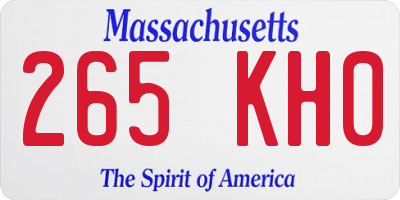 MA license plate 265KH0