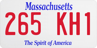 MA license plate 265KH1