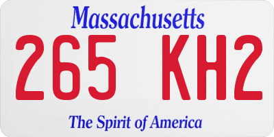 MA license plate 265KH2