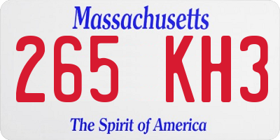 MA license plate 265KH3