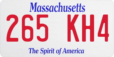 MA license plate 265KH4
