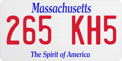 MA license plate 265KH5