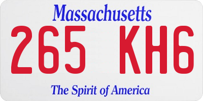 MA license plate 265KH6