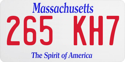 MA license plate 265KH7