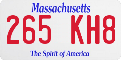 MA license plate 265KH8