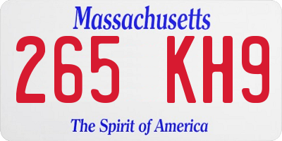MA license plate 265KH9