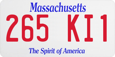 MA license plate 265KI1