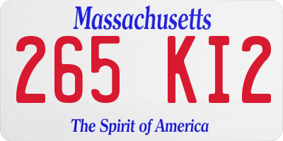 MA license plate 265KI2