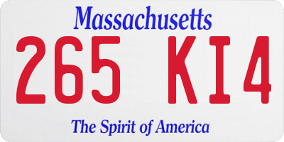 MA license plate 265KI4