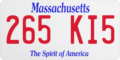 MA license plate 265KI5