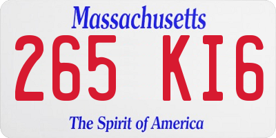 MA license plate 265KI6