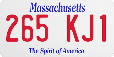 MA license plate 265KJ1