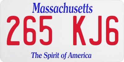 MA license plate 265KJ6