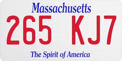 MA license plate 265KJ7
