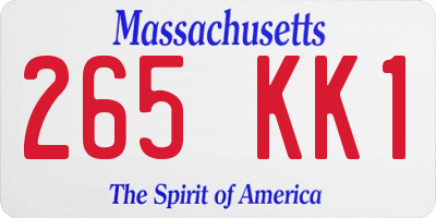 MA license plate 265KK1