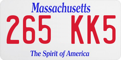 MA license plate 265KK5