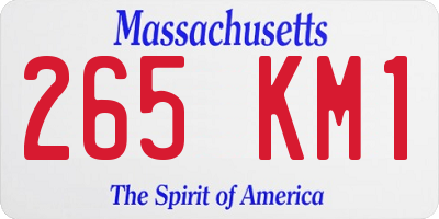 MA license plate 265KM1