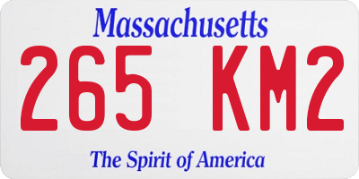 MA license plate 265KM2