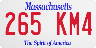 MA license plate 265KM4