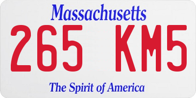 MA license plate 265KM5
