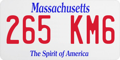 MA license plate 265KM6