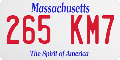 MA license plate 265KM7