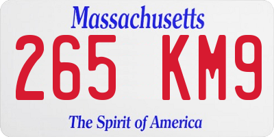 MA license plate 265KM9