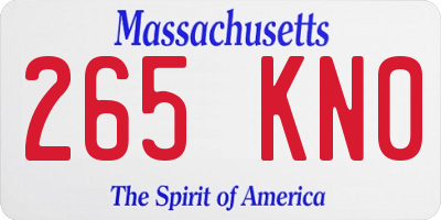 MA license plate 265KN0