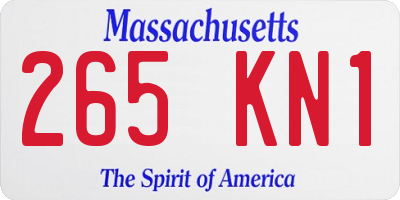 MA license plate 265KN1