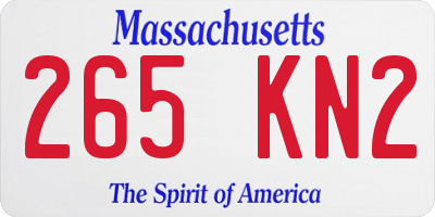 MA license plate 265KN2