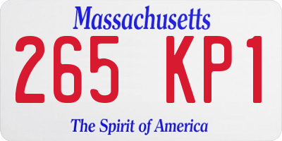 MA license plate 265KP1