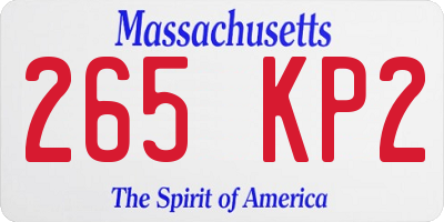 MA license plate 265KP2