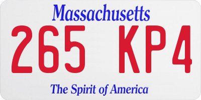 MA license plate 265KP4