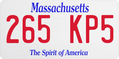 MA license plate 265KP5