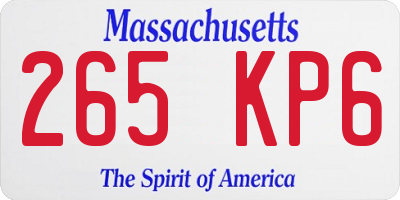 MA license plate 265KP6
