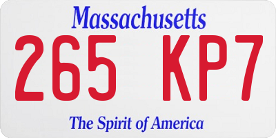 MA license plate 265KP7