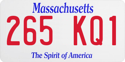 MA license plate 265KQ1