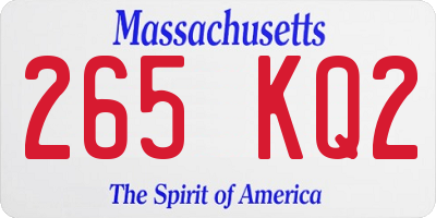 MA license plate 265KQ2